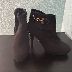 Black heeled booties